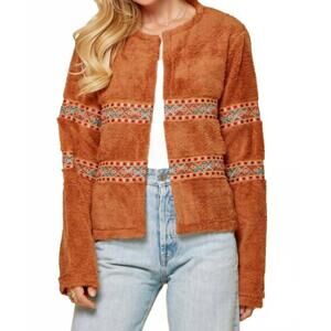 NEW SAVANNAH JANE harley sherpa jacket in rust